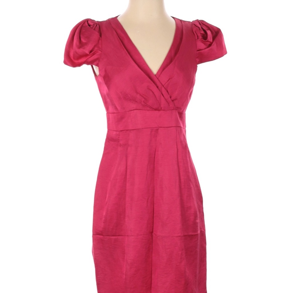 Nanette Lepore Rosette Shoulder Pink Pleated Dress size 4